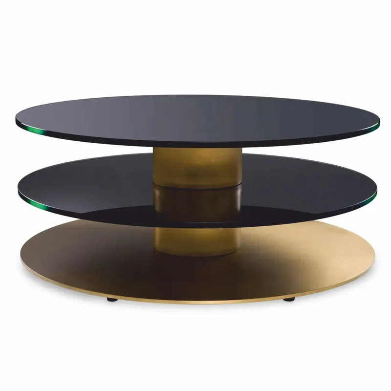 Mega-Angebot Casa Padrino tavolo da salotto di lusso ottone / nero Ø 100 cm - Mobili soggiorno