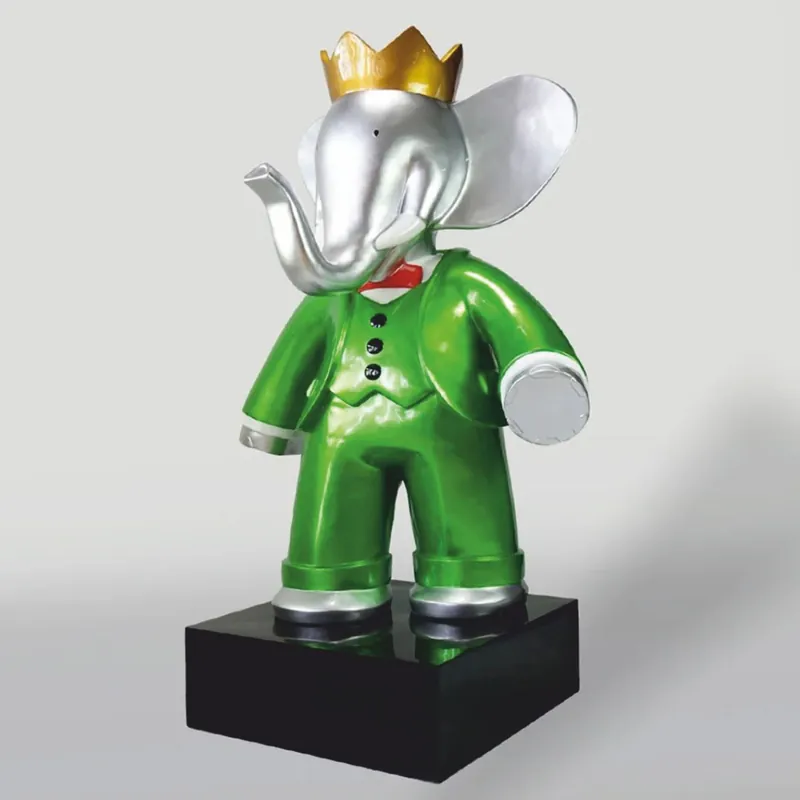Casa Padrino scultura decorativa XXL elefante con corona A. 180 cm - Decorazione da giardino Beliebt