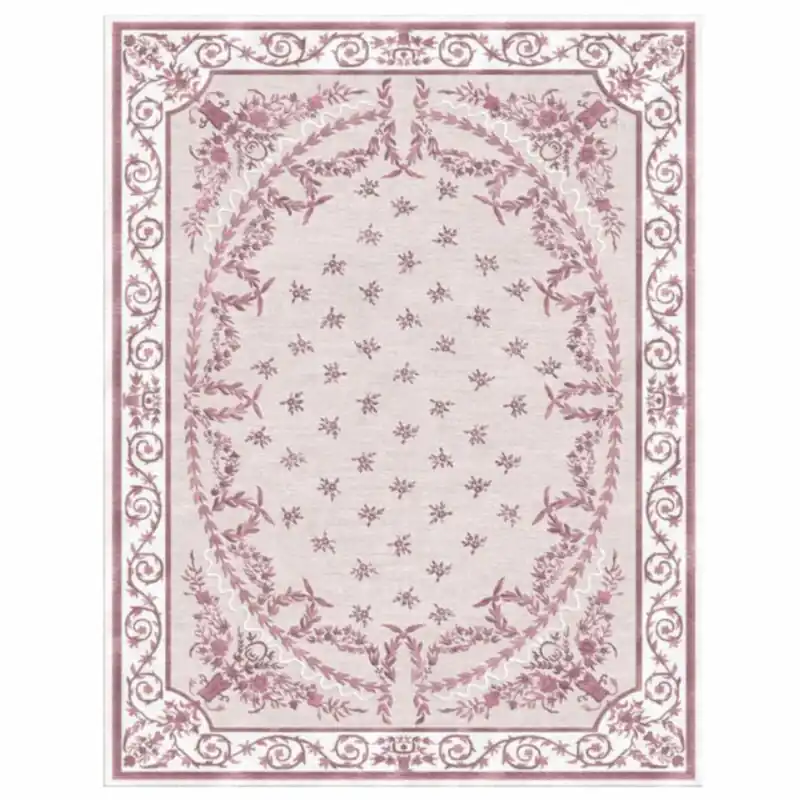 Casa Padrino Tappeto da Soggiorno Barocco di Lusso Rosa / Bianco - Varie Misure Günstig