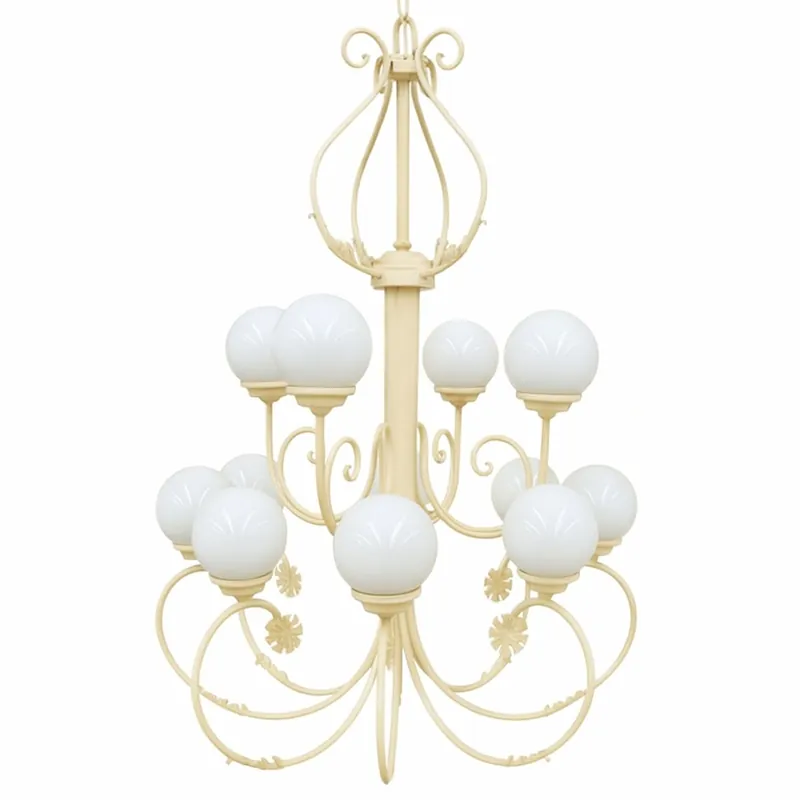 Casa Padrino lampadario barocco di lusso in ferro battuto crema / bianco Ø 110 x A. 155 cm Neu Im Sortiment