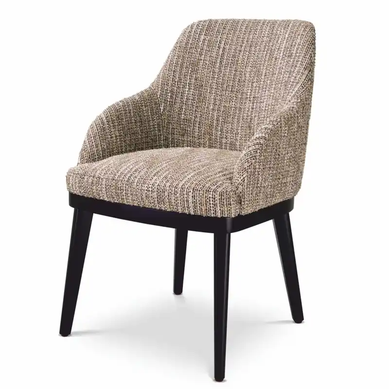 Casa Padrino sedia da pranzo di lusso con braccioli beige / nero A. 79 cm - Mobili da pranzo Neu Im Sortiment