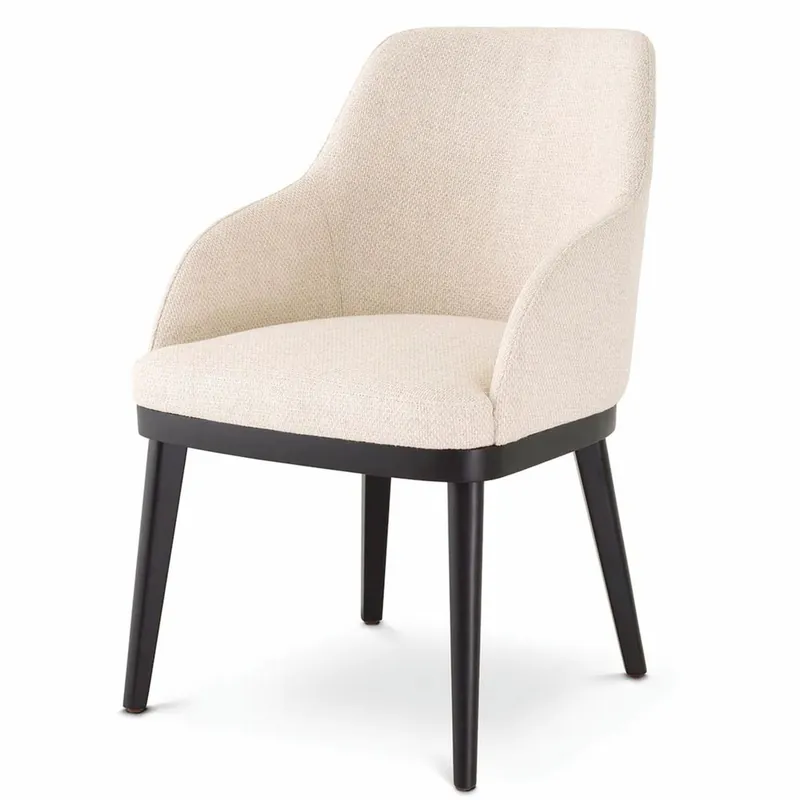 Casa Padrino sedia da pranzo di lusso con braccioli naturale / nero A. 79 cm Solange Der Vorrat Reicht