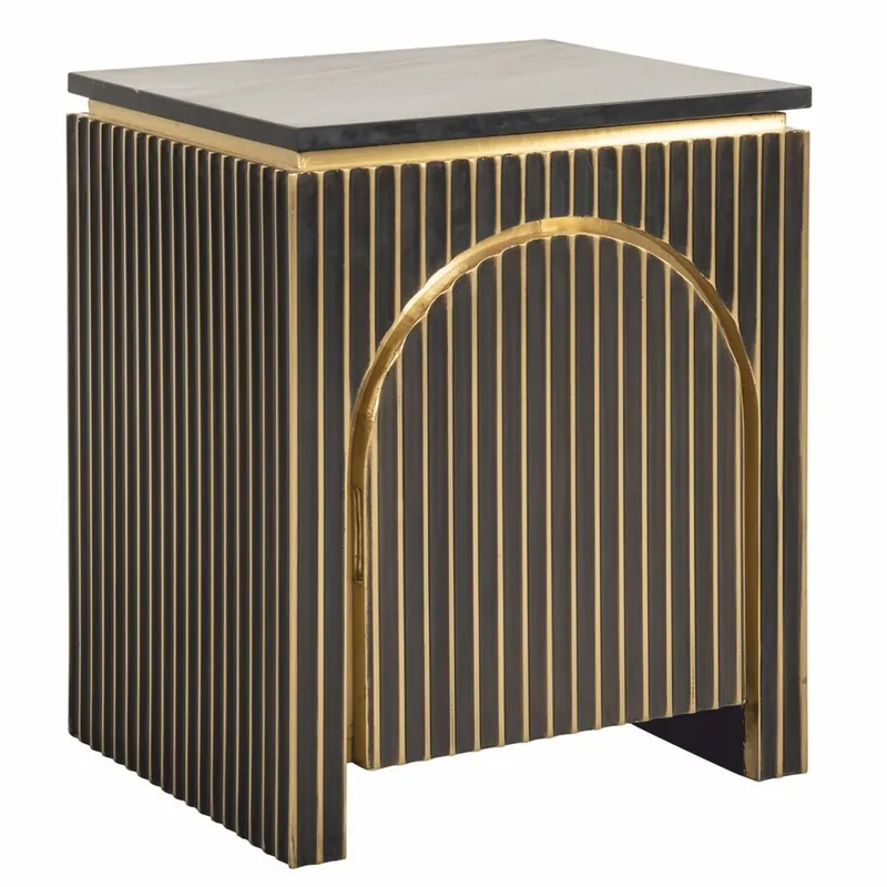 Sonderangebot Casa Padrino comodino di lusso con anta e piano in marmo nero / oro A. 60 cm