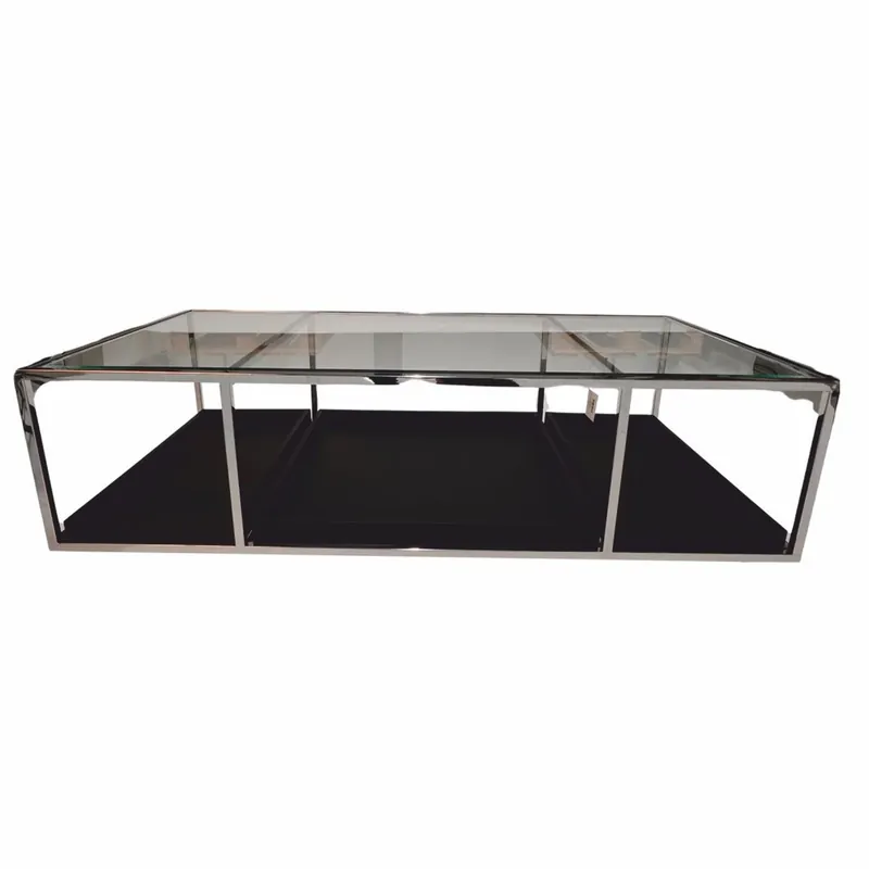 Jetzt Kaufen Casa Padrino tavolino da caffè di lusso argento / nero 160 cm - Mobili per soggiorno