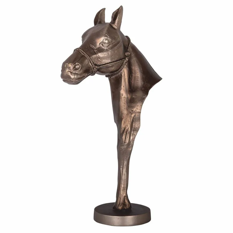 Casa Padrino figura decorativa di lusso cavallo in alluminio ottone antico A. 63,5 cm Heißes Angebot