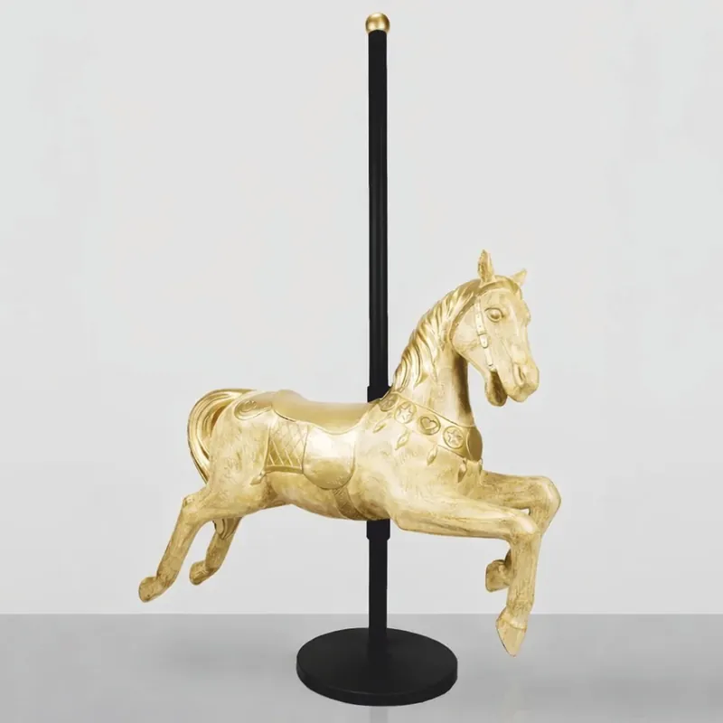 Direktkauf Casa Padrino giostra decorativa di lusso per bambini con cavallo oro / nero 150 x A. 200 cm