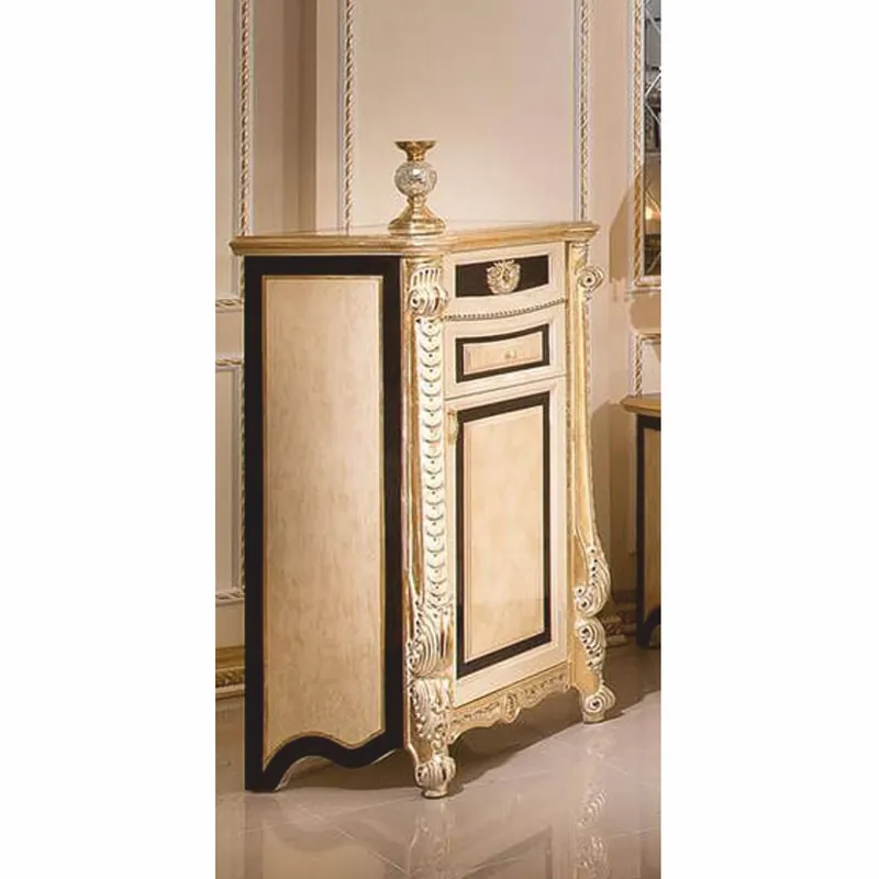 Top-Preis Casa Padrino cassettone barocco di lusso bianco / beige / nero / oro A. 124 cm - Mobili barocchi