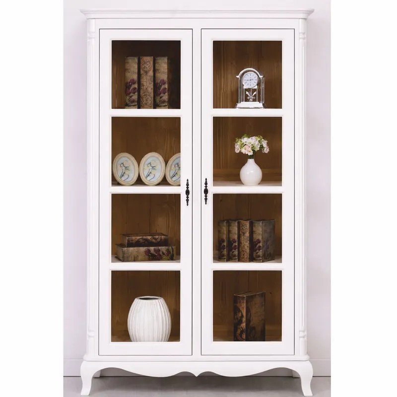 Knallerangebot Casa Padrino vetrina in stile country con 2 ante in vetro bianco / marrone 112 x 49 x A. 190 cm