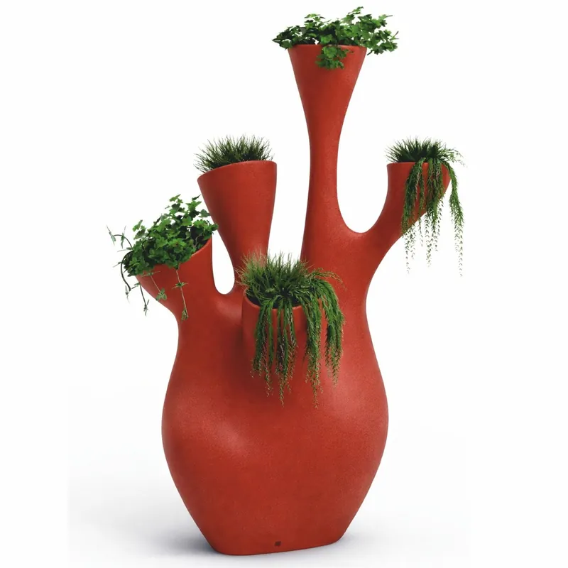 Top-Preis Casa Padrino vaso da fiori di lusso rosso opaco A. 200 cm - Accessori da giardino