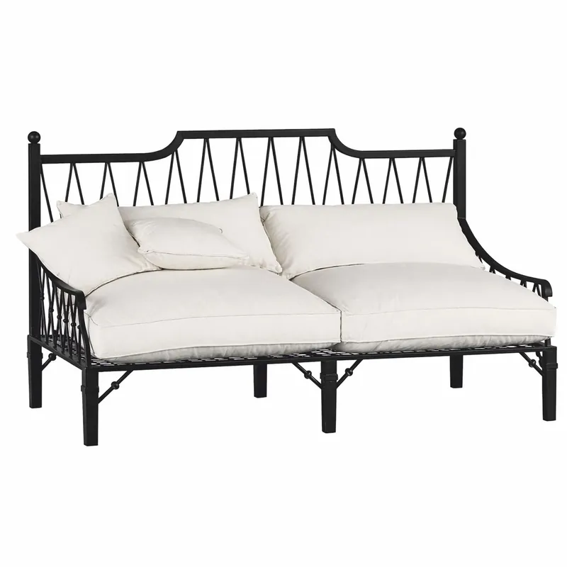 Jetzt Bestellen Casa Padrino divano Art Nouveau di lusso nero / crema 190 cm - Mobili da giardino e hotel