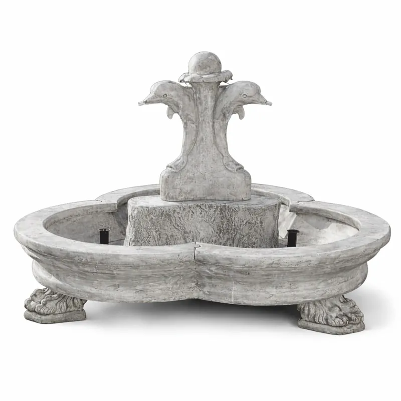 Jetzt Bestellen Casa Padrino fontana barocco delfini grigio Ø 185 x A. 130 cm - Magnifica fontana da giardino
