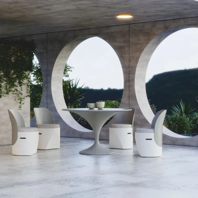 Bestpreis Casa Padrino tavolo da pranzo da giardino di lusso grigio opaco Ø 120 cm - Mobili da giardino di lusso