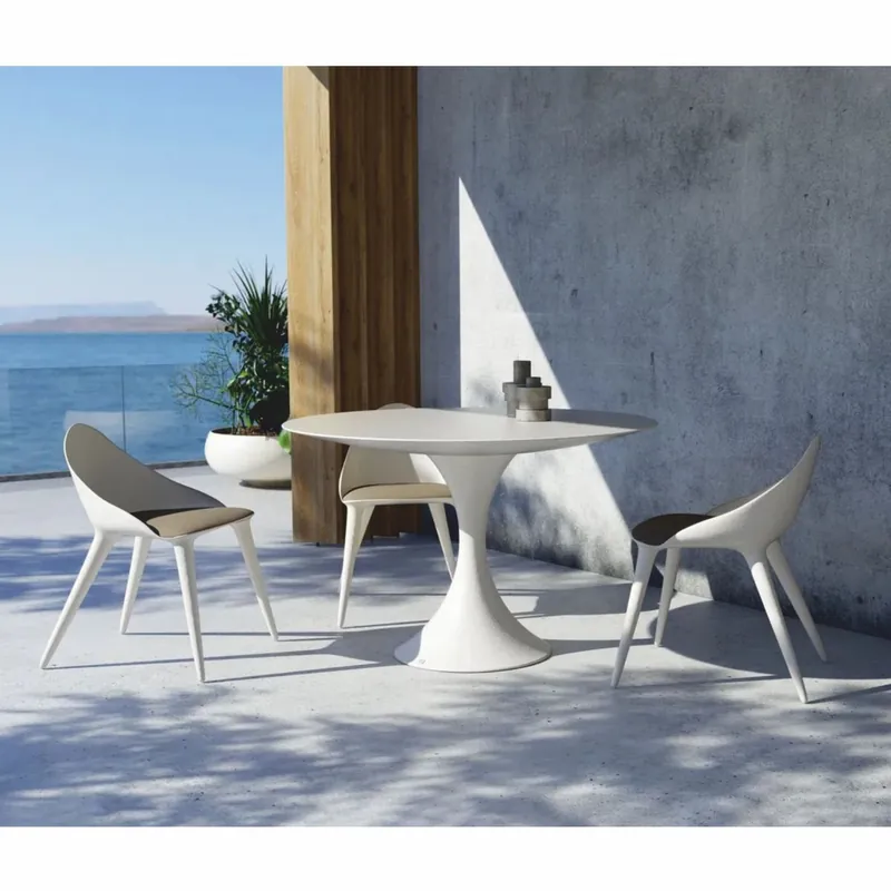 Günstig Casa Padrino tavolo da pranzo da giardino di lusso bianco opaco Ø 120 cm - Mobili da giardino di lusso