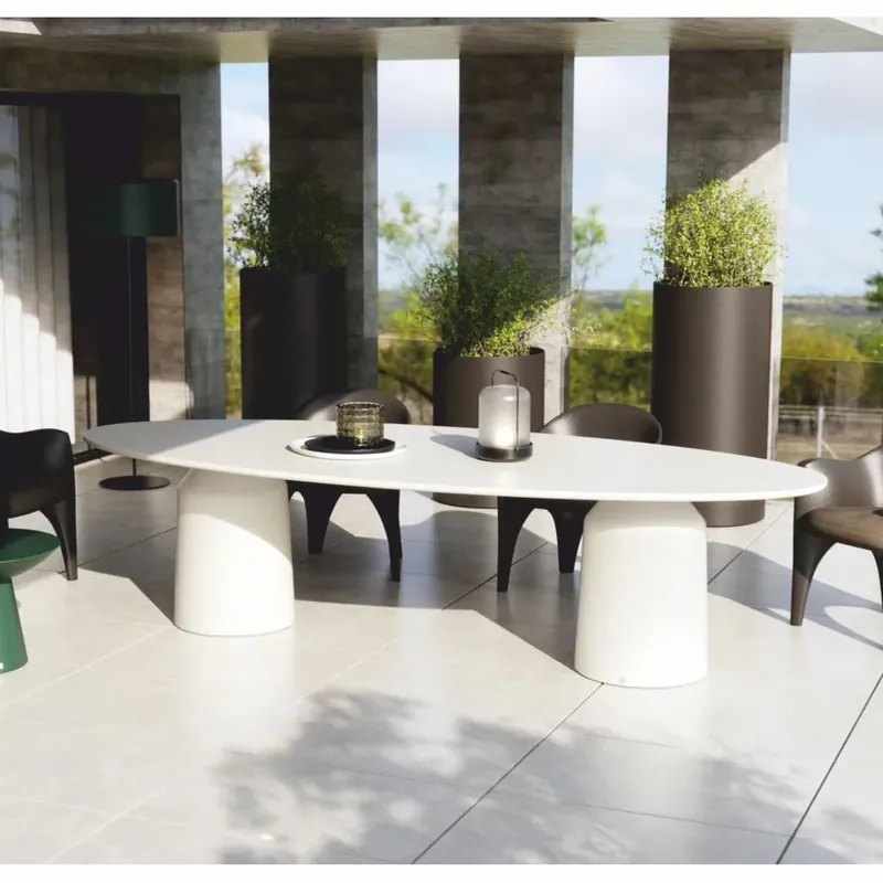 Casa Padrino tavolo da pranzo da giardino di lusso bianco opaco 300 cm - Mobili da giardino e hotel Expressversand
