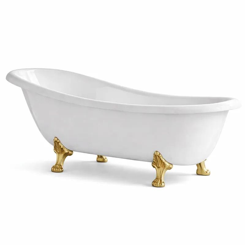 Bestseller Casa Padrino Vasca da Bagno Art Nouveau di Lusso Bianco / Oro 170 cm - Fatto in Italia