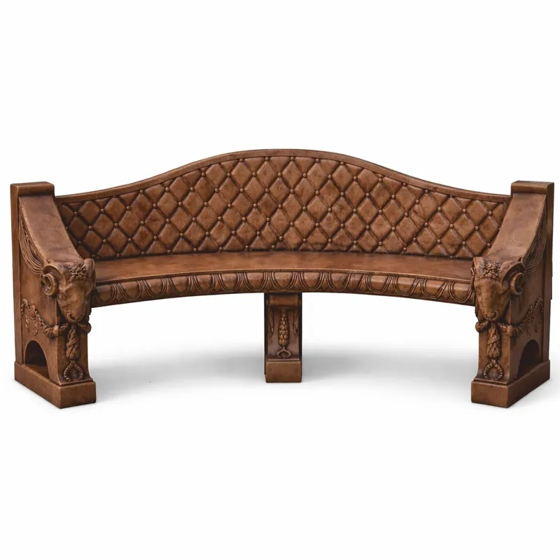 Echt Casa Padrino panca da giardino in cemento barocco marrone 196 cm - Mobili da giardino e terrazza barocco