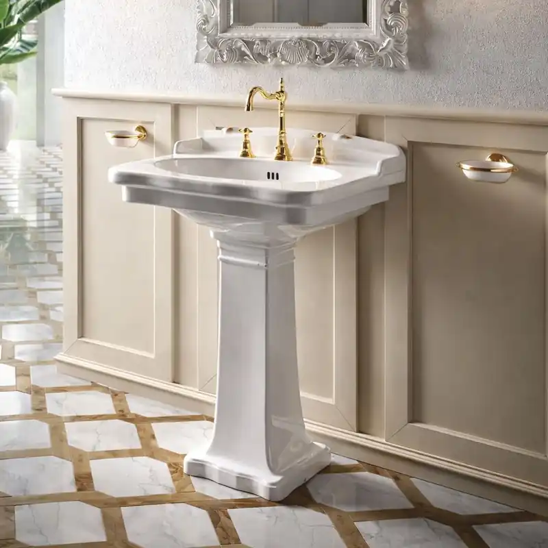 Jetzt Kaufen Casa Padrino lavabo Art Nouveau di lusso bianco - Mobili da bagno - Fatto in Italia