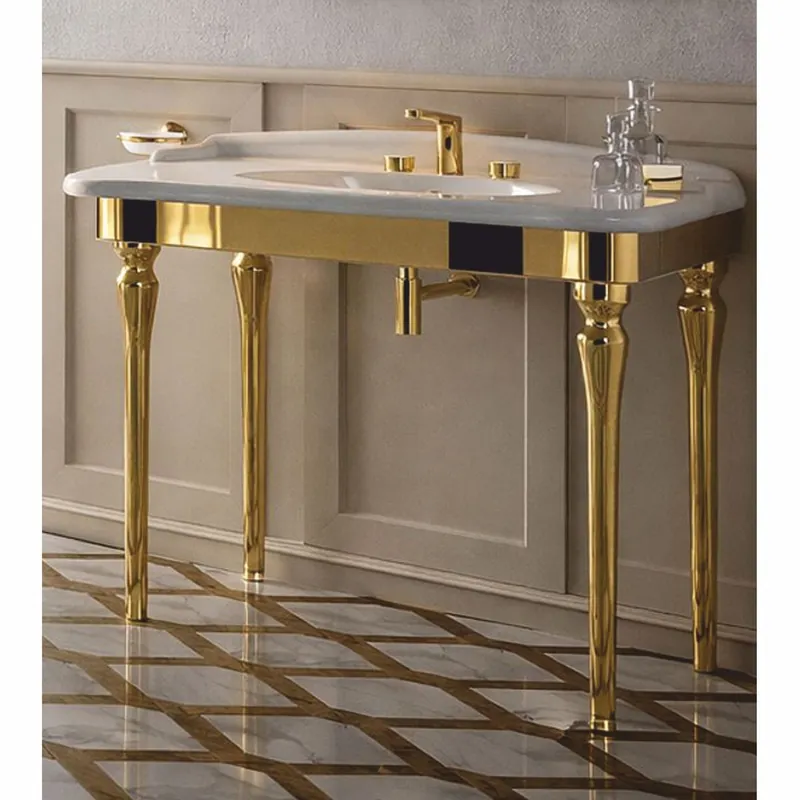 Casa Padrino lavabo Art Nouveau di lusso bianco / oro - Mobili da bagno - Fatto in Italia Markenware
