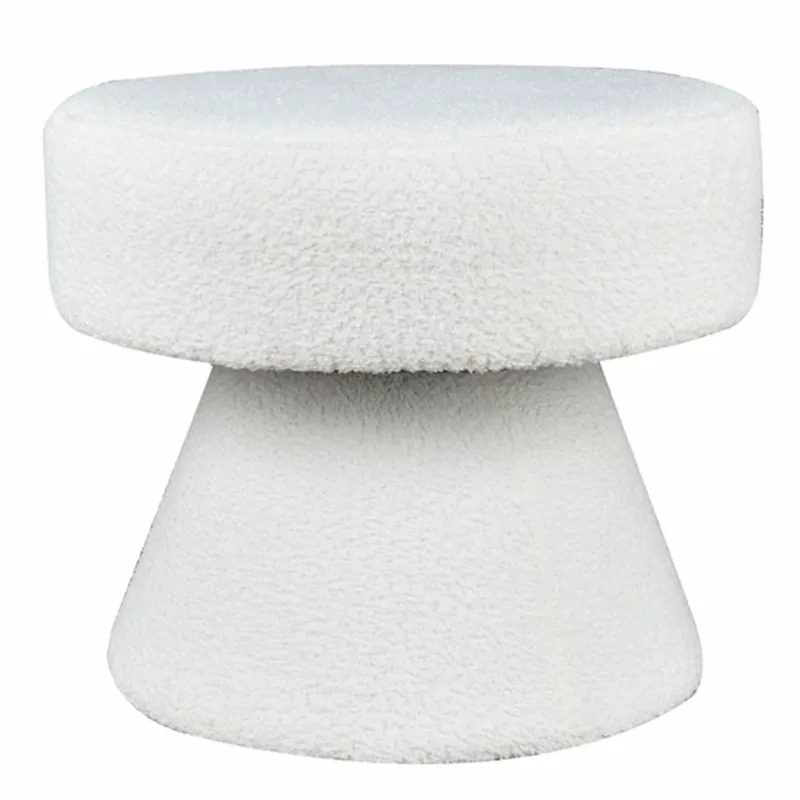 Casa Padrino Sgabello Bianco Ø 52 x A. 46 cm - Pouf Rotondo da Soggiorno Günstig