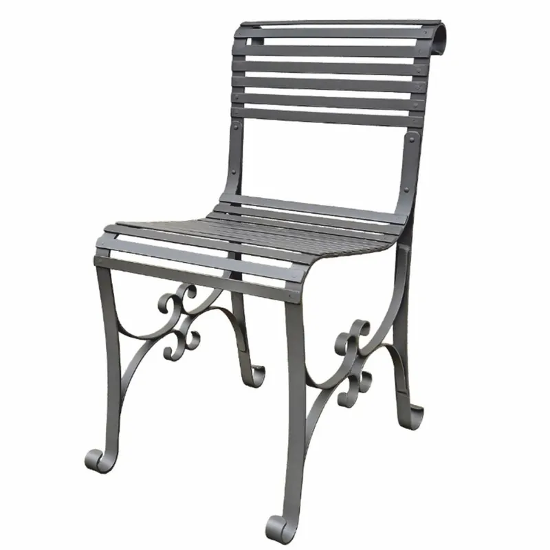 Casa Padrino sedia da giardino in ferro battuto Art Nouveau grigio - Mobili da giardino e patio Markenware