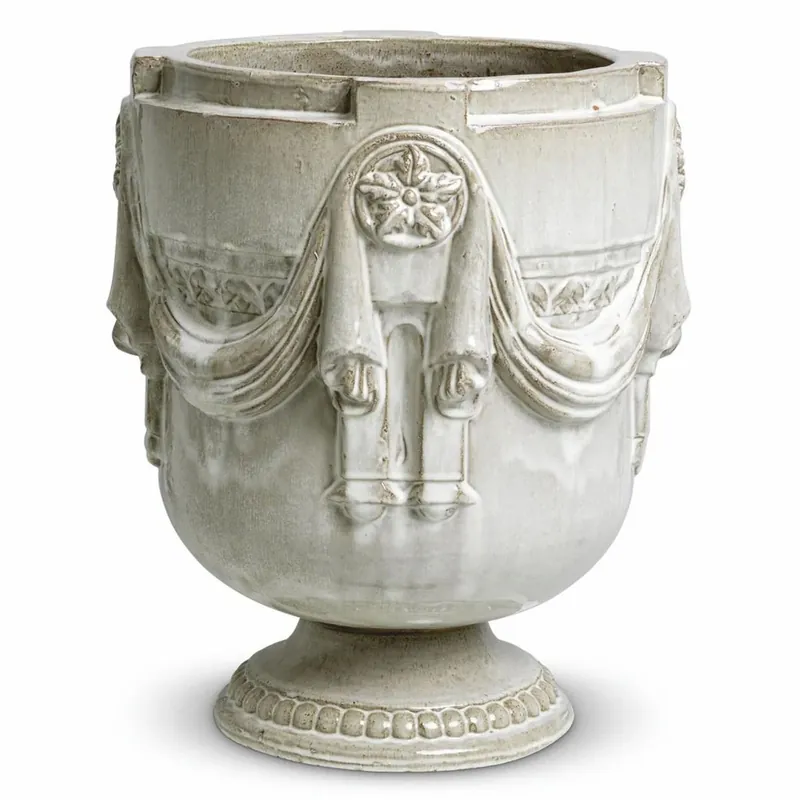 Solange Der Vorrat Reicht Casa Padrino vaso da fiori barocco di lusso in ceramica grigio chiaro Ø 50 x A. 62 cm