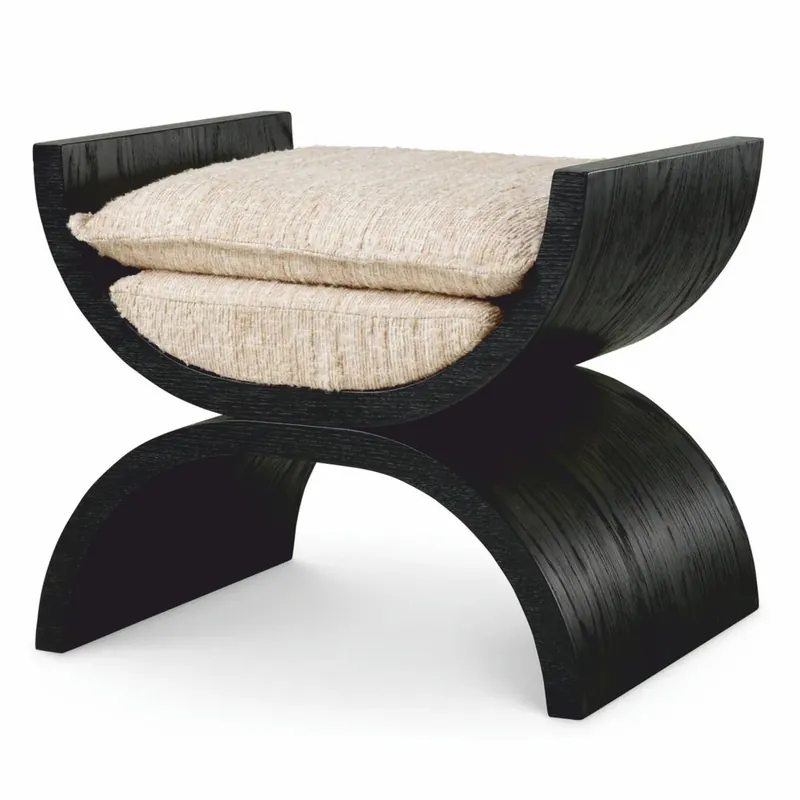 Sonderangebot Casa Padrino sgabello di lusso nero / crema 55 cm - Mobili per hotel di lusso