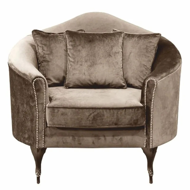 Casa Padrino poltrona barocco di lusso in velluto marrone / marrone scuro 120 cm - Mobili barocchi Expressversand