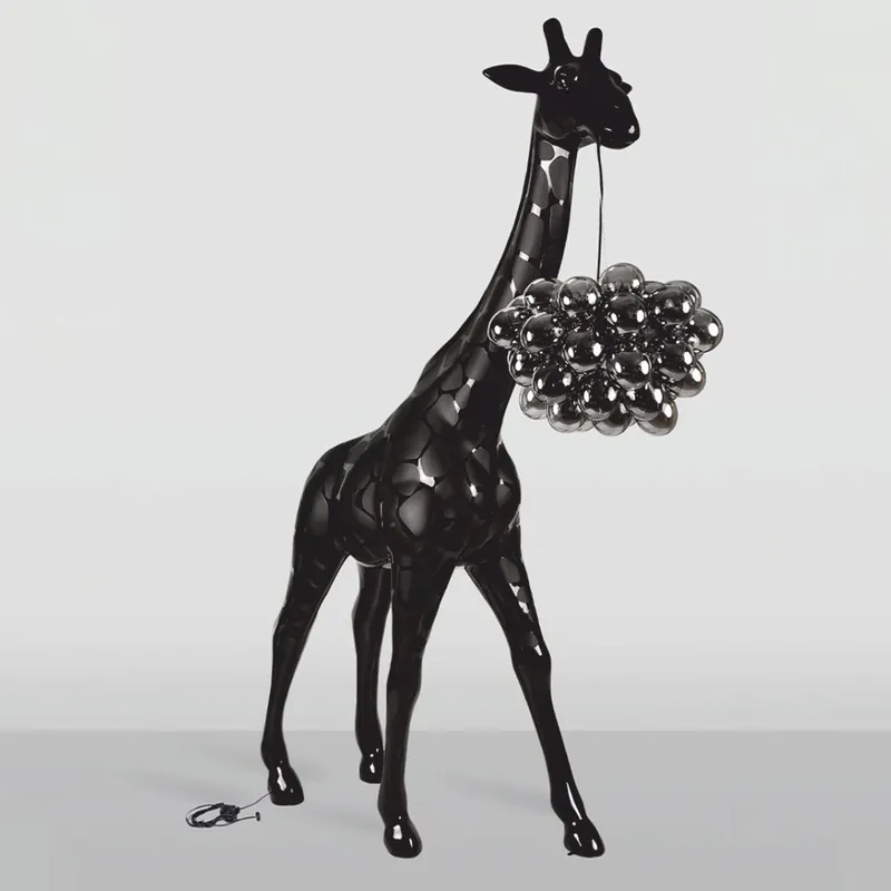 Casa Padrino lampada da terra di lusso giraffa nero A. 230 cm - Lampade da terra animali Direktkauf