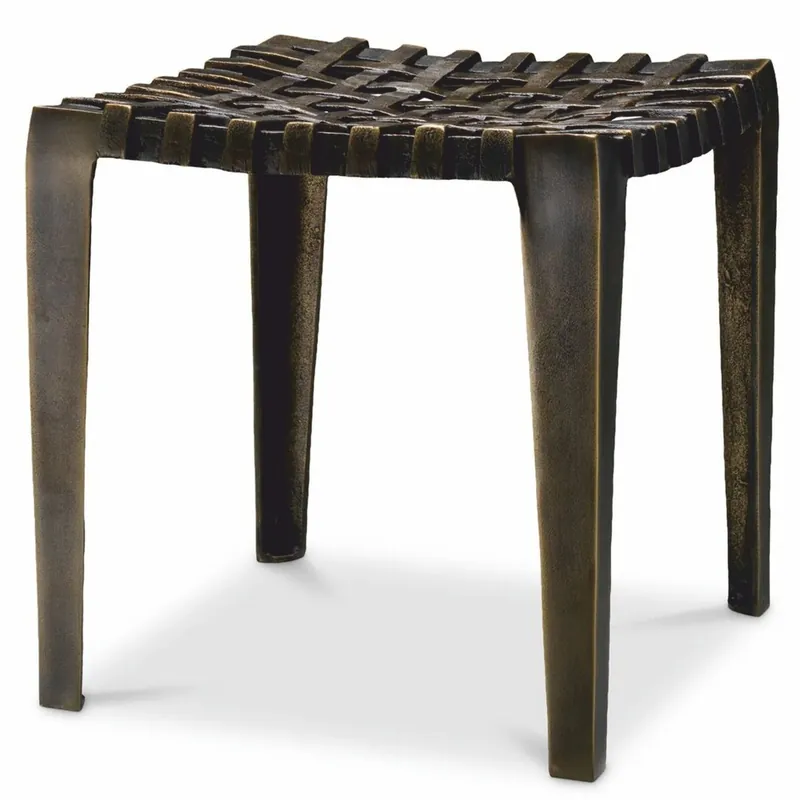 Casa Padrino sgabello di lusso in alluminio bronzo antico A. 40 cm - Mobili di lusso in alluminio Letzte Chance