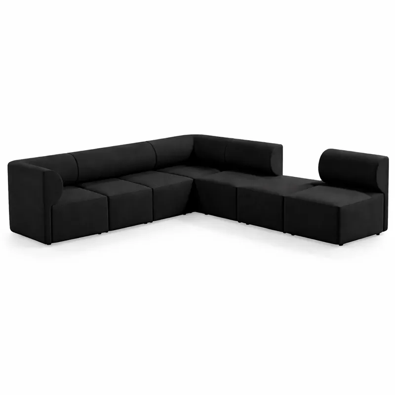 Casa Padrino Divano ad Angolo di Lusso Nero 360 x 360 cm - Divano Soggiorno Modulare Sonderaktion