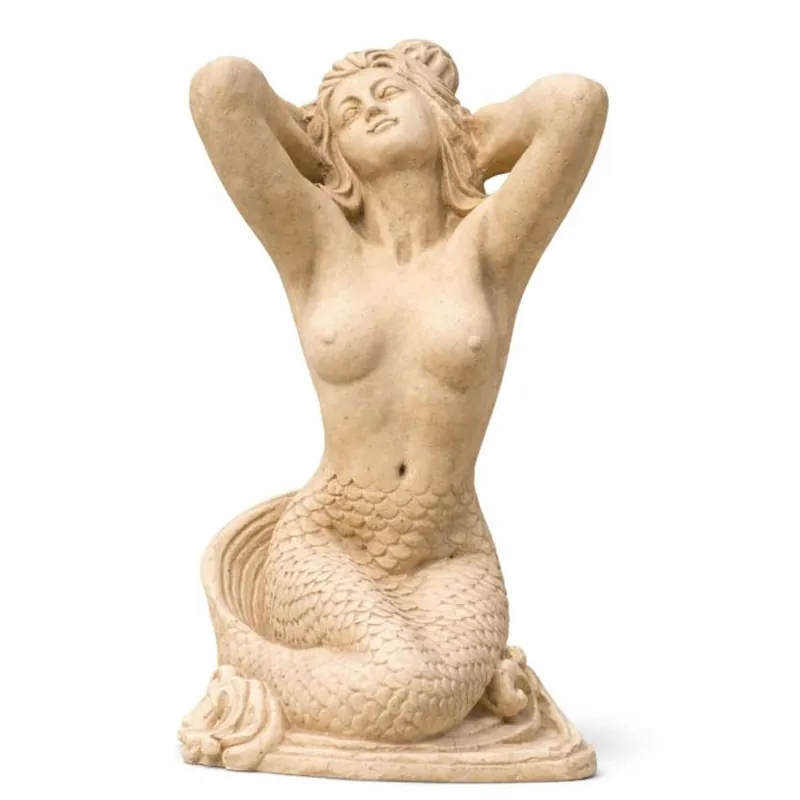 Top-Seller Casa Padrino Scultura Art Nouveau del Giardino Sirena Beige A. 57 cm