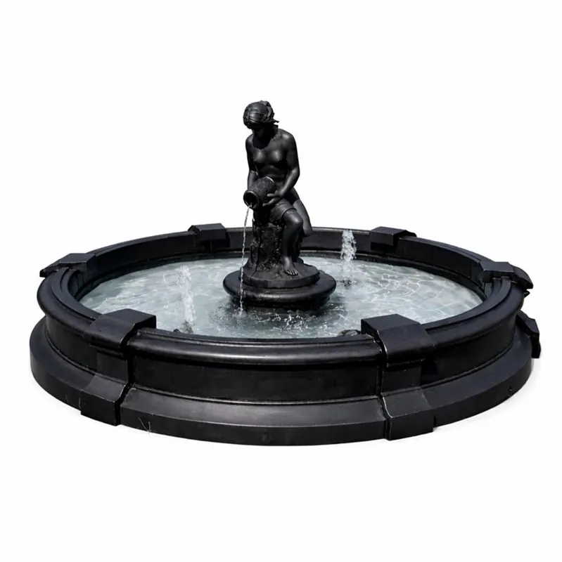 Versand Am Gleichen Tag Casa Padrino fontana da giardino barocco nero Ø 234 x A. 115 cm - Fatto in Italia