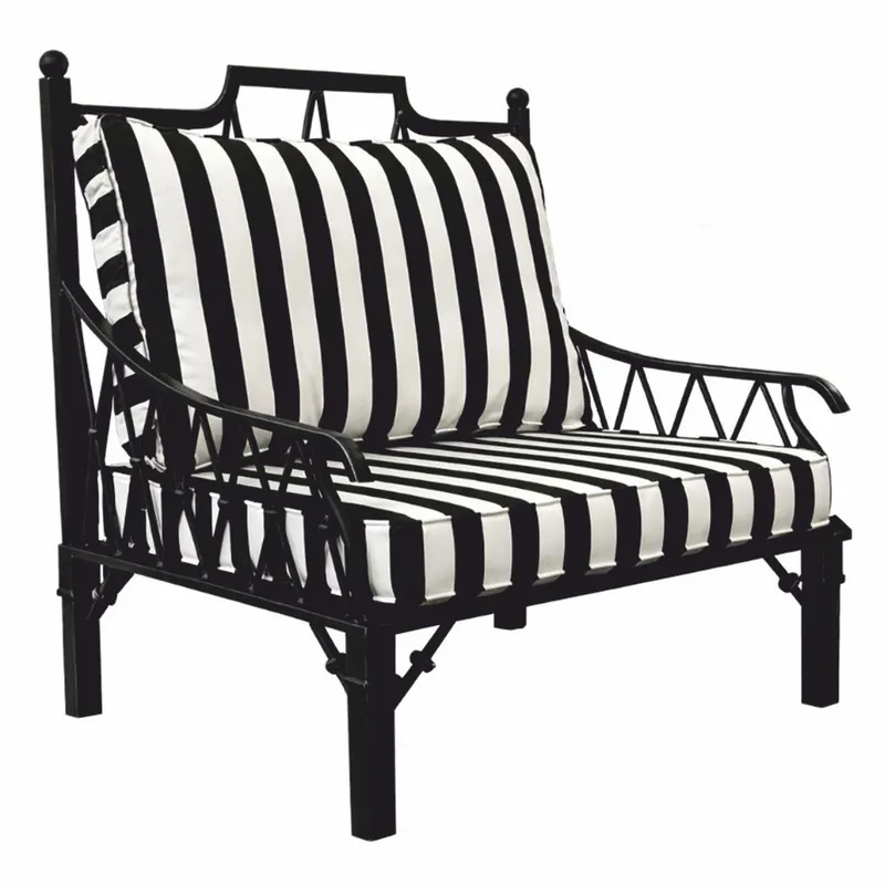 Casa Padrino poltrona Art Nouveau di lusso nero / bianco - Poltrona per hotel e giardino Preisknaller