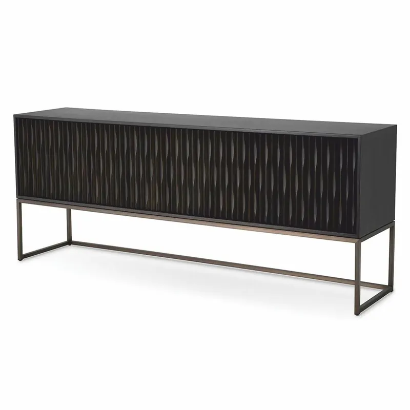 Casa Padrino credenza di lusso nero-grigio / bronzo 200 cm - Mobili di lusso Sonderaktion