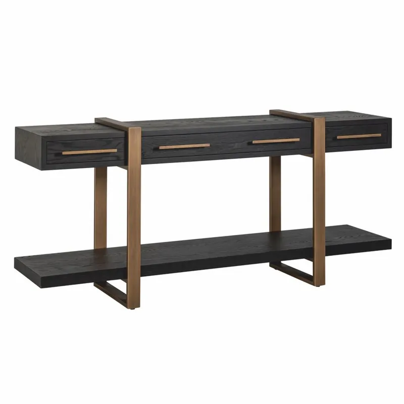 Casa Padrino credenza di lusso nero / ottone antico 180 cm - Mobili di lusso Ausverkauf