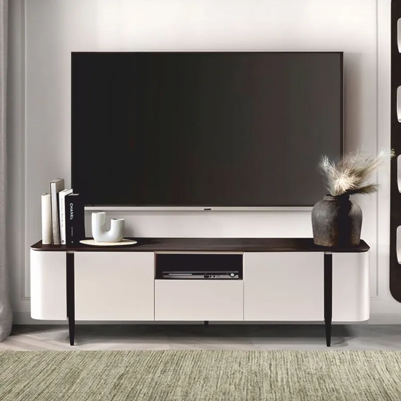 Neu Casa Padrino armadio TV di lusso bianco / marrone scuro 175,2 cm - Mobili per soggiorno