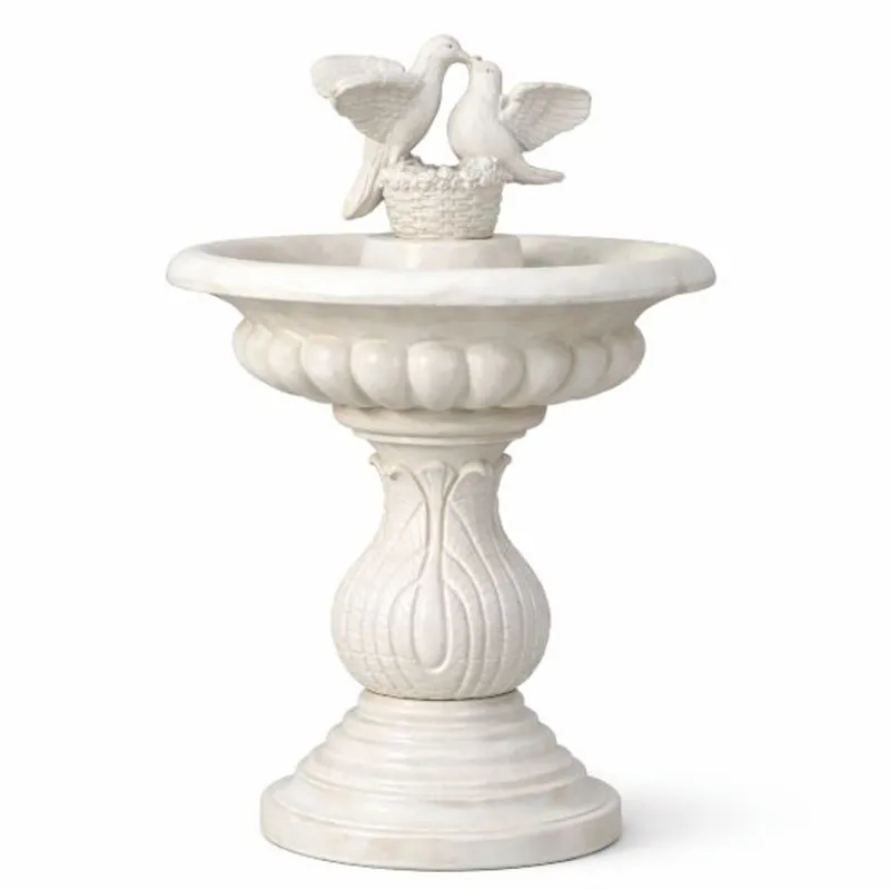 Must-Have Casa Padrino bagno per uccelli barocco bianco Ø 79 x A. 120 cm - Accessori da giardino