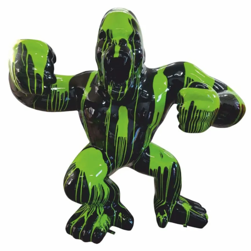Casa Padrino scultura decorativa XXL scimmia gorilla nero / verde A. 200 cm - Figura da giardino Begrenztes Angebot