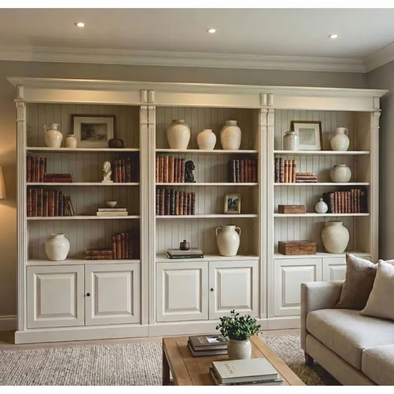 Geprüft Casa Padrino armadio per libri in stile country in legno massello grigio chiaro 223 x 51 x A. 228 cm