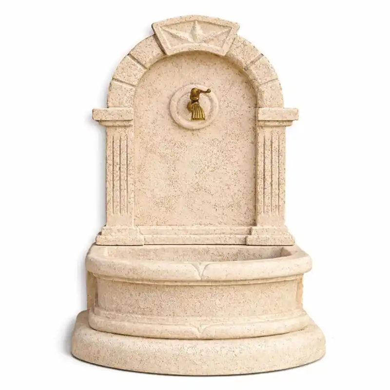 Casa Padrino fontana da parete Art Nouveau sabbia / ottone antico A. 112 cm - Fatto in Italia Must-Have