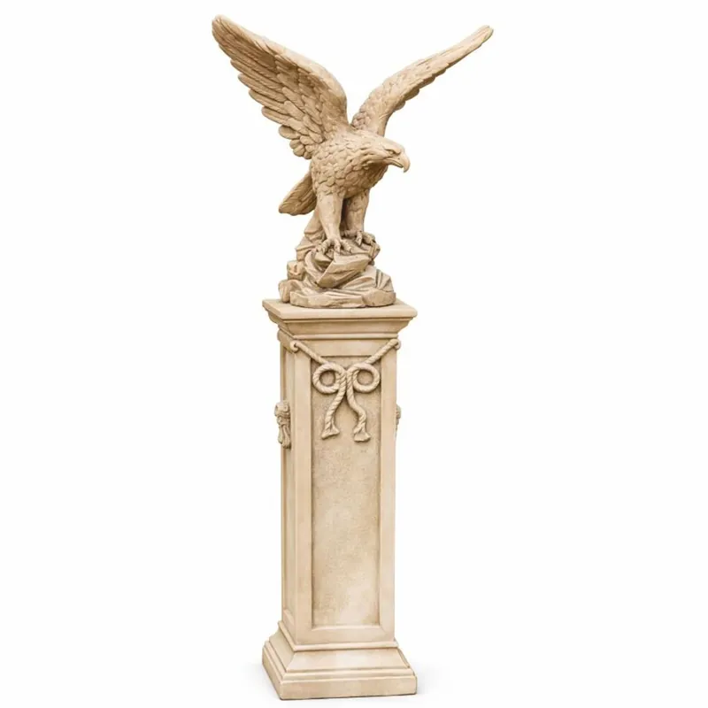 Casa Padrino Scultura Aquila Barocco con Colonna per Decorazione da Giardino Beige A. 134 cm Kracherpreis