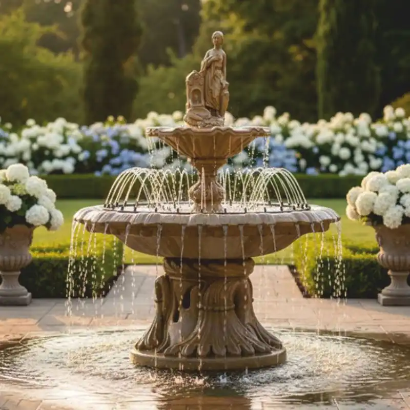 Zertifiziert Casa Padrino fontana barocco marrone Ø 145 x A. 215 cm - Magnifica fontana da giardino