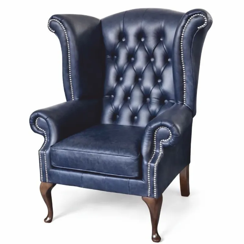 Top-Angebot Casa Padrino poltrona Chesterfield di lusso blu vintage / design UK / marrone A. 110 cm