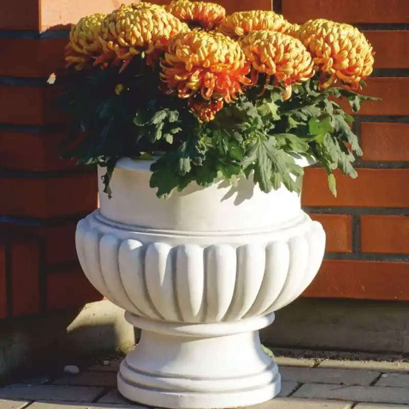 Casa Padrino vaso da fiori barocco bianco A. 41 cm - Decorazione del giardino in stile barocco Markenware