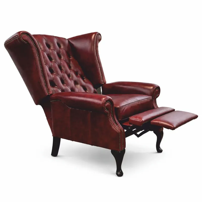 Casa Padrino poltrona TV Chesterfield di lusso in pelle rosso bordeaux / nero A. 110 cm Direktkauf