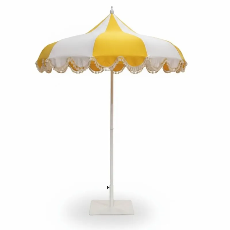 Billig Casa Padrino ombrellone di lusso bianco / giallo Ø 200 x A. 250 cm - Mobili per hotel e giardino VPP