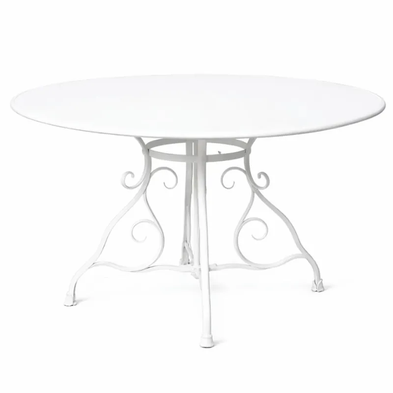 Meistverkauft Casa Padrino tavolo da giardino Art Nouveau bianco Ø 100 x A. 70 cm - Mobili da giardino nostalgici