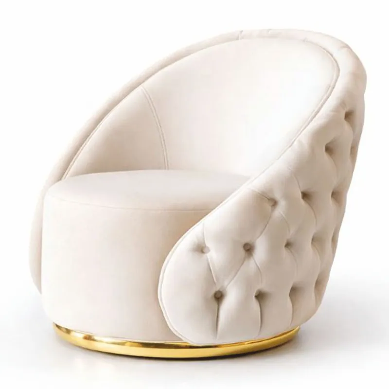 Casa Padrino Poltrona Chesterfield di Lusso Crema / Oro 100 cm - Mobili Chesterfield di Lusso Schneller Versand