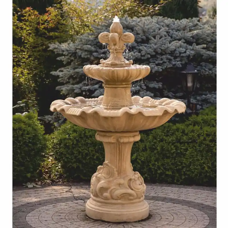 Sichere Zahlung Casa Padrino Fontana Barocco Beige Ø 100 x A. 146 cm - Magnifica Fontana da Giardino