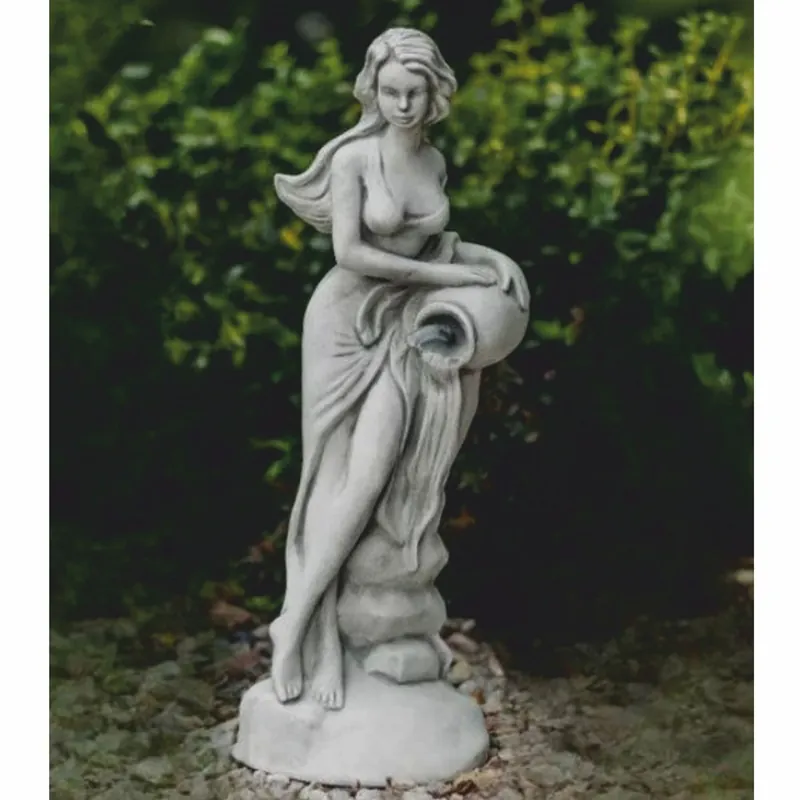 Casa Padrino scultura gargoyle Art Nouveau donna con brocca grigio A. 69 cm - Decorazione da giardino Neu